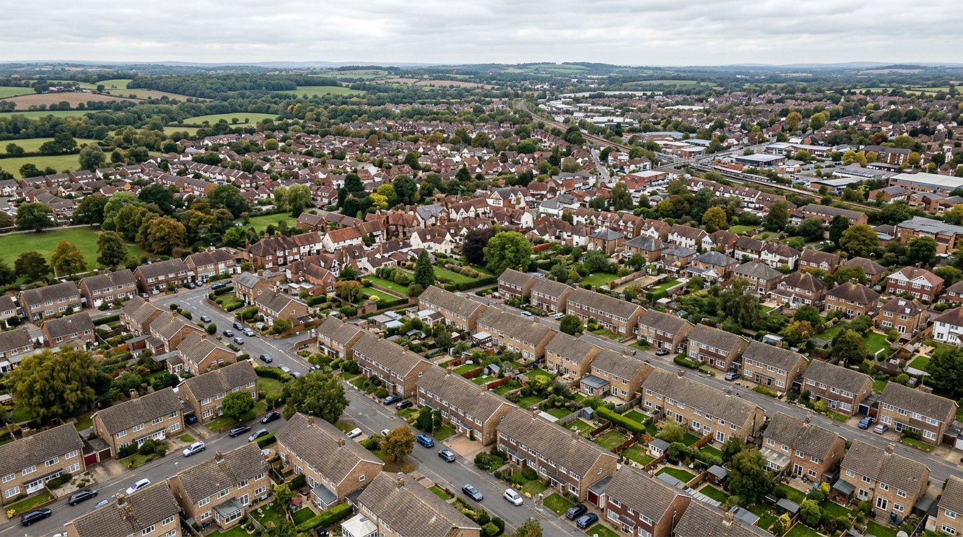 Rooftops in Hatfield Hertfordshire