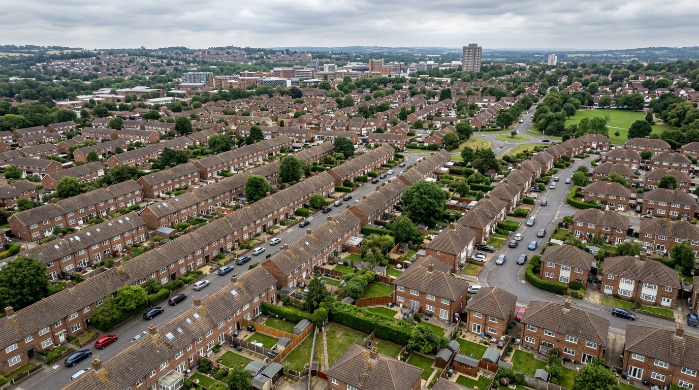 Rooftops in Hemel Hempstead Hertfordshire
